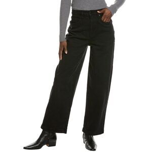 Kenneth Cole Womens High-Rise Barrel Leg Jean, Black